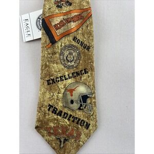 NWT Men's Eagle Texas Longhorns "Hook 'Em Horns" 100% Silk Necktie Tie